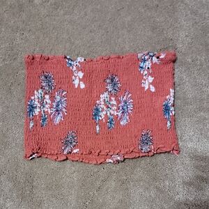 Rust Floral Smocked Crop Top